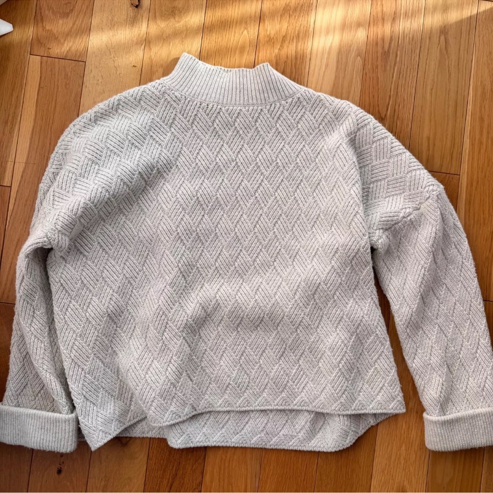 Grey Chunky Knit Sweater Medium Small Organic Cotton Wool Silk Frankie James St